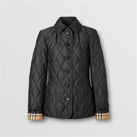 burberry diamond quilted thermoregulated harrington jacket|Burberry check diamond quilted coat.